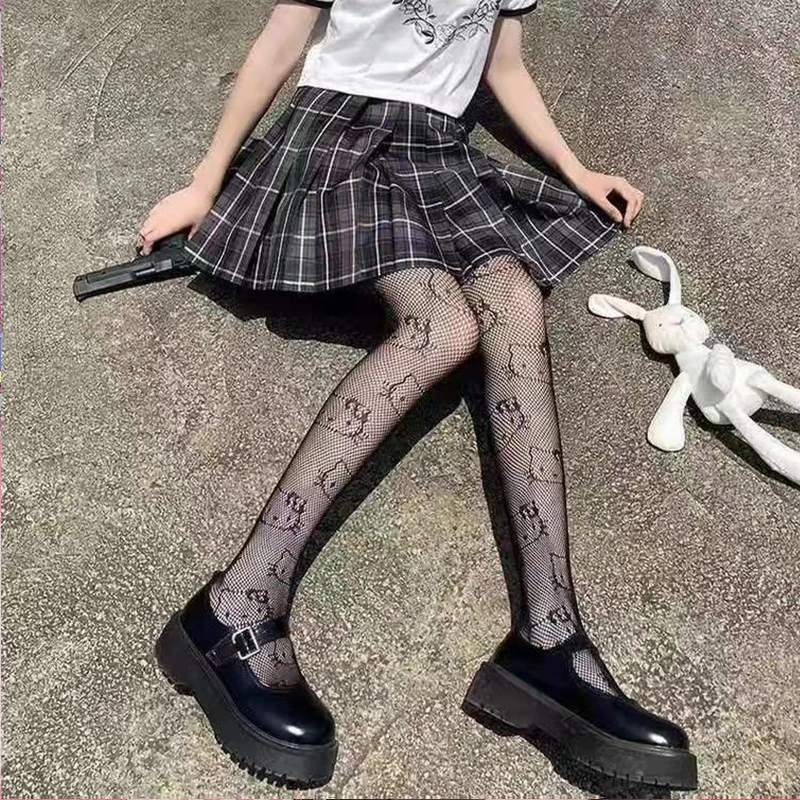 

Черно-белые готические женские сексуальные блестящие женские колготки 2022 Y2k, милые базовые тонкие ажурные колготки в стиле Харадзюку, корей...