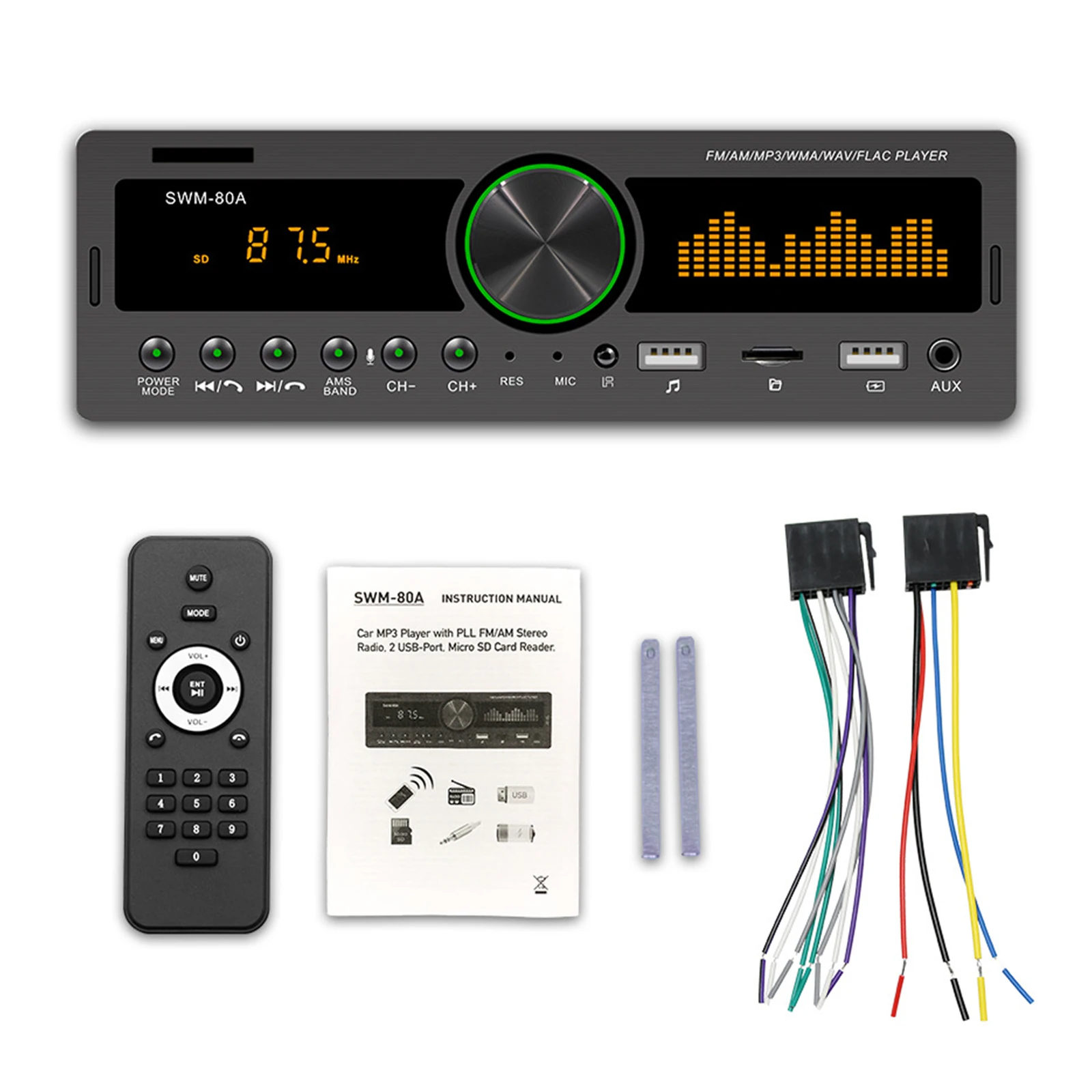 

Car MP3 Player MP3/USB/Radio Car Stereo Dual USB Port MP3 Player Lossless Music Player with Remote Controller