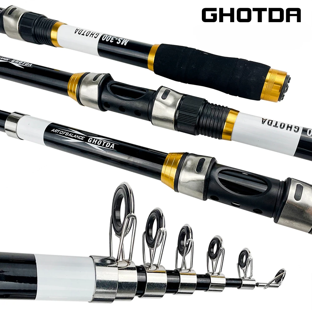 

Ghotda 2 Colors Telescopic Fishing Rod 2.1m-3.6m Glass Fiber EVA Handle Carp Spinning Rod Fishing Pole Fishing Weight 4KG