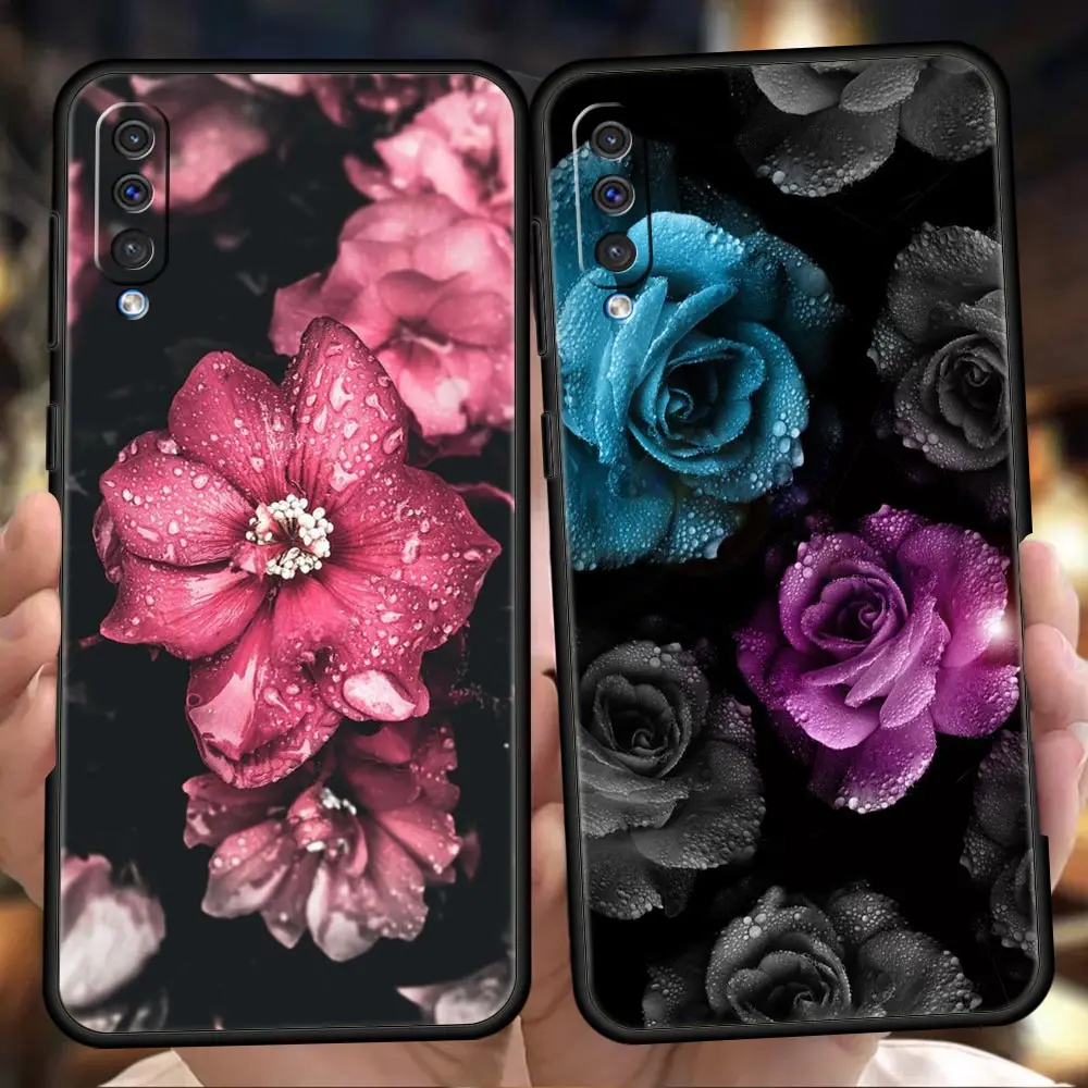 

Red Rose Art Flower Phone Cover Case For Samsung Galaxy A12 A22 A02 A03 A03S A52 A70 A50 A20 A10 A10S A40 4G Silicone Shell TPU