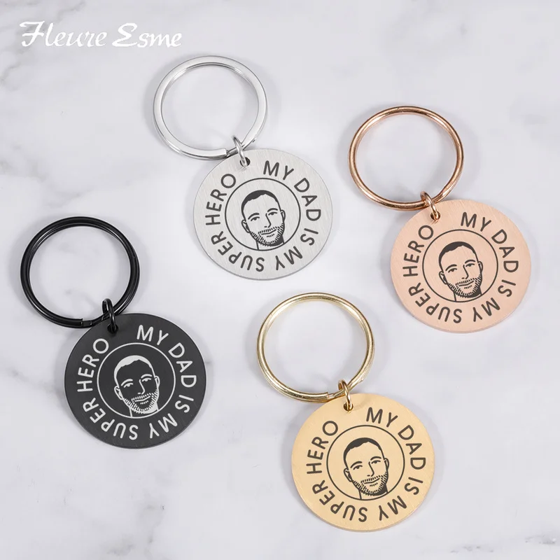 

Dad Keychain Gifts From Daughter Son Birthday Gift for Father Daddy Thanksgiving Day Father's Day Jewelry Present To Papa