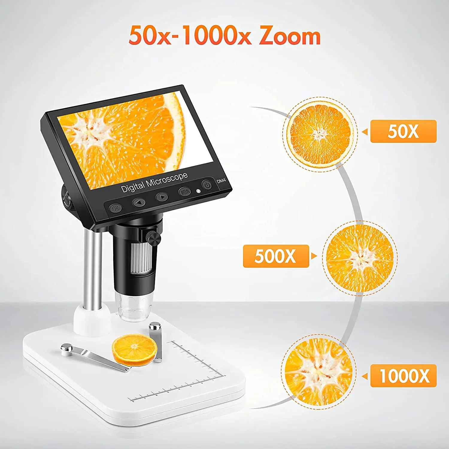 

4.3" LCD Digital Microscope 1000x, USB Coin Microscope for Error Coins with Lights for Kids Adults, PC View, Windows Compatible