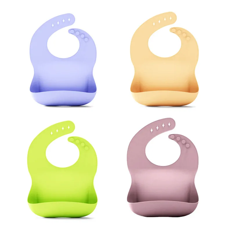 

Baby Lunch Apron Toddler Bibs Baby Kids Girl Boys Waterproof Silicon Saliva Feeding Bib Baby Silicone Bib Aprons Easy to Clean