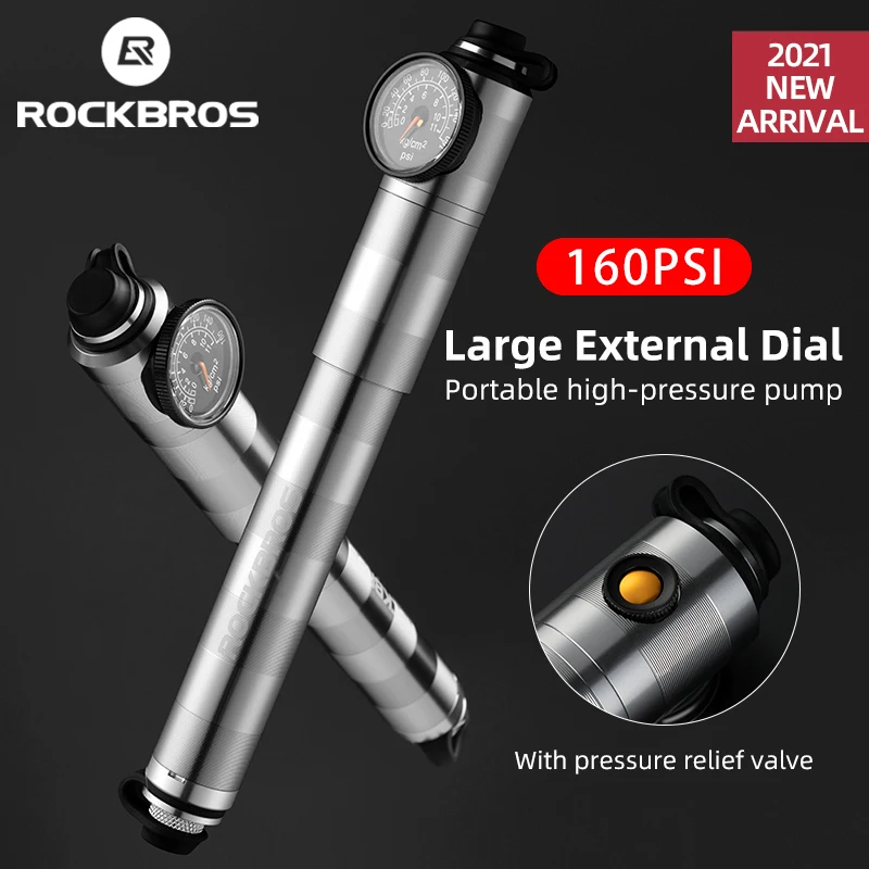 

Насос велосипедный ROCKBROS, 160 PSI, алюминиевый сплав, AV/FV