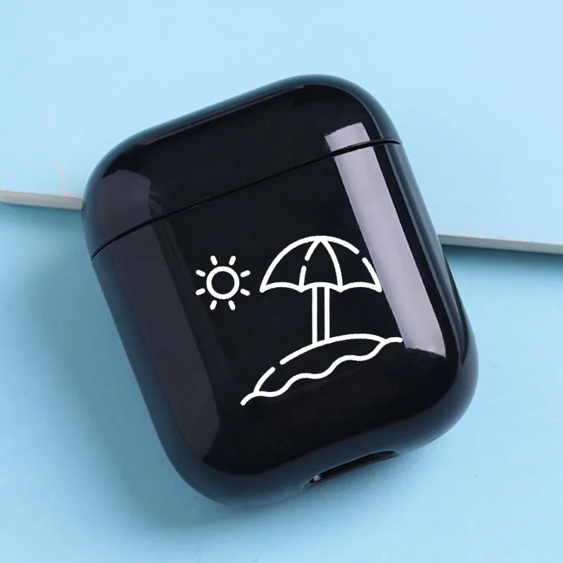 Жесткий Чехол для наушников Apple Airpods чехол с милой картой мира путешествия черный