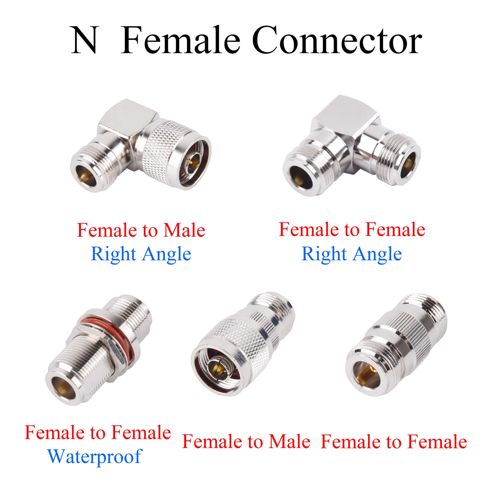 1Pcs RF Coaxial Connector N Female to Male Plug / Female Jack Adapter Right Angle Use For TV Repeater Antenna Waterproof