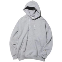 city boy japanese pure color simple men and women loose heavy cotton casual hoodie grey dark blue pullover