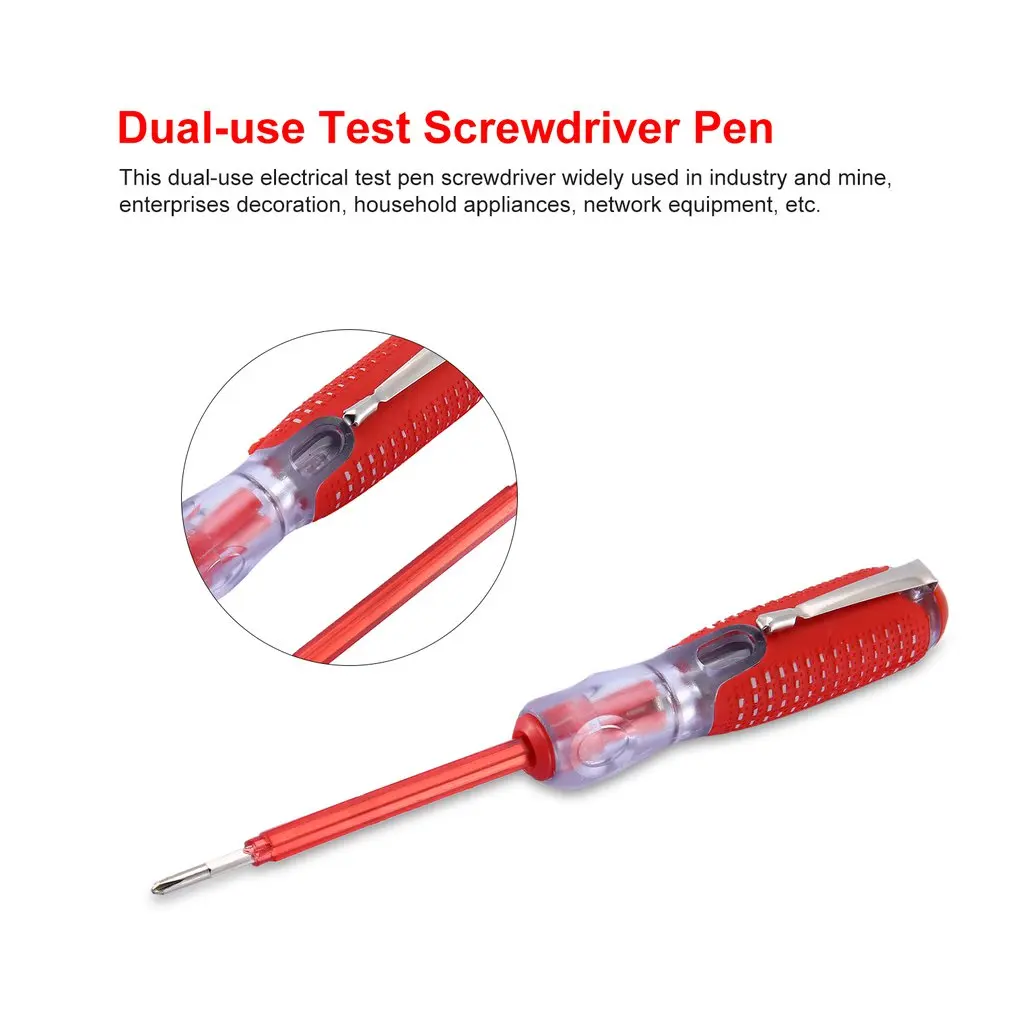 100-500V Detachable Dual-use Test Pen Screwdriver Durable Insulation Electrician Home Tool Pencil Electric Tester - купить по