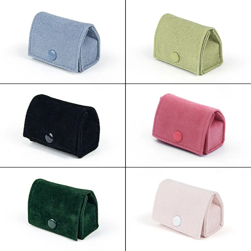Women Girl Portable Velvet Button Ring Bracelet Bag Jewelry Bag Wrapping Flannel Bag Storage Pouch Brand New