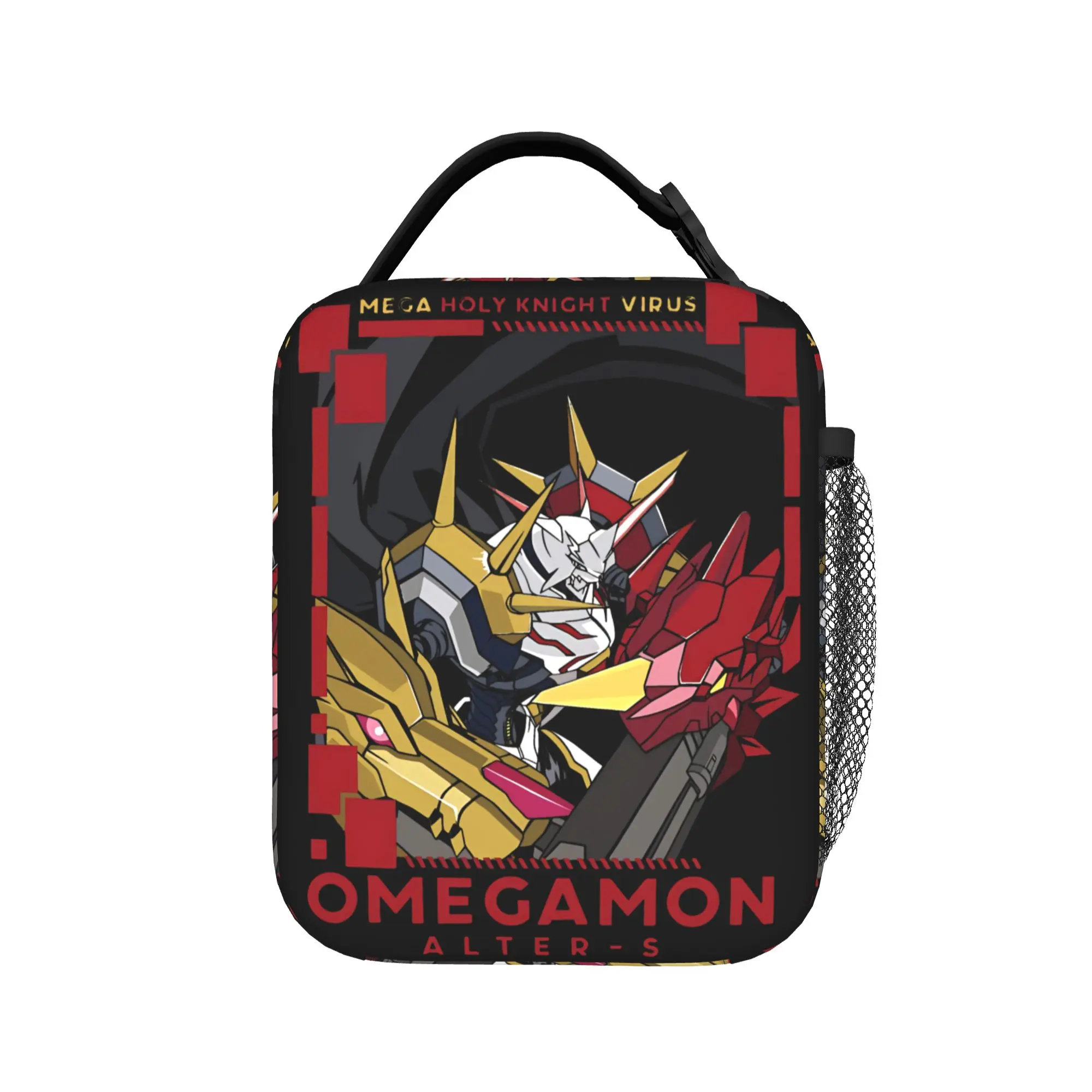 Фото Термосумка для обедов Digimon Omnimon Alter, изолированная, вместительная, для школы и активного отдыха №3