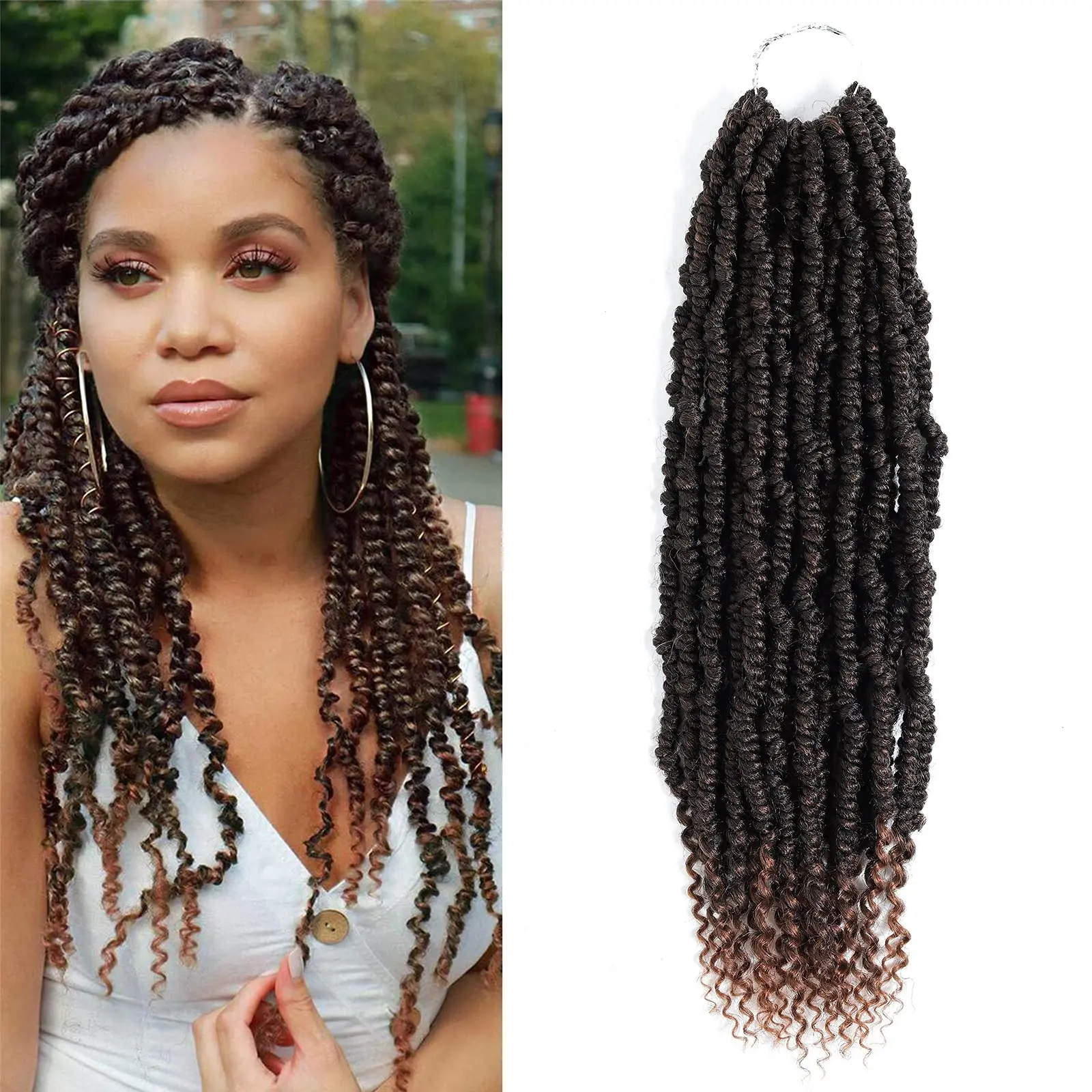 

Bomb Twist Crochet Hair Spring Twist Hair 14 Inch Pretwisted Passion Twist Crochet Hair Synthetic Braiding Hair Extension LS11