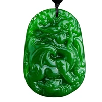 natural green hand carved brave troops jade pendant fashion jewelry mens and womens brave troops necklaces