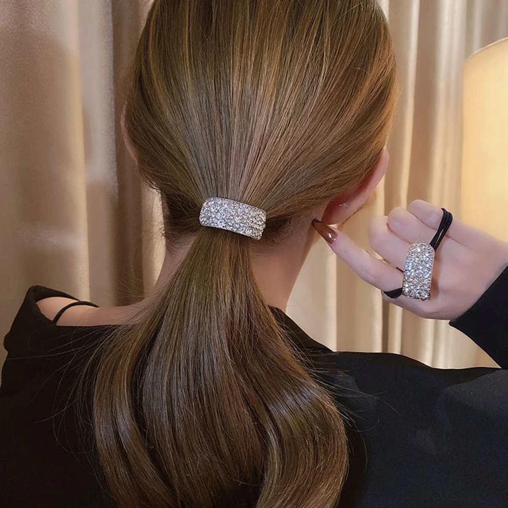 

New Fashion Spring Summer Bow All-match Rhinestone Hair Ring Elastic Hair Bands For Women Girl Hair Accessories Headwear