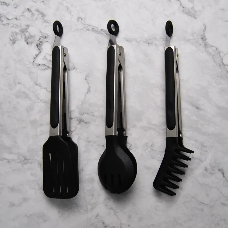 

Zeegle Kitchen Food Tongs Barbecue Salad Grill Serving Tongs No-stick Food Clip Silicone BBQ Tongs Bread Clamp Cake Clip 10-Inch