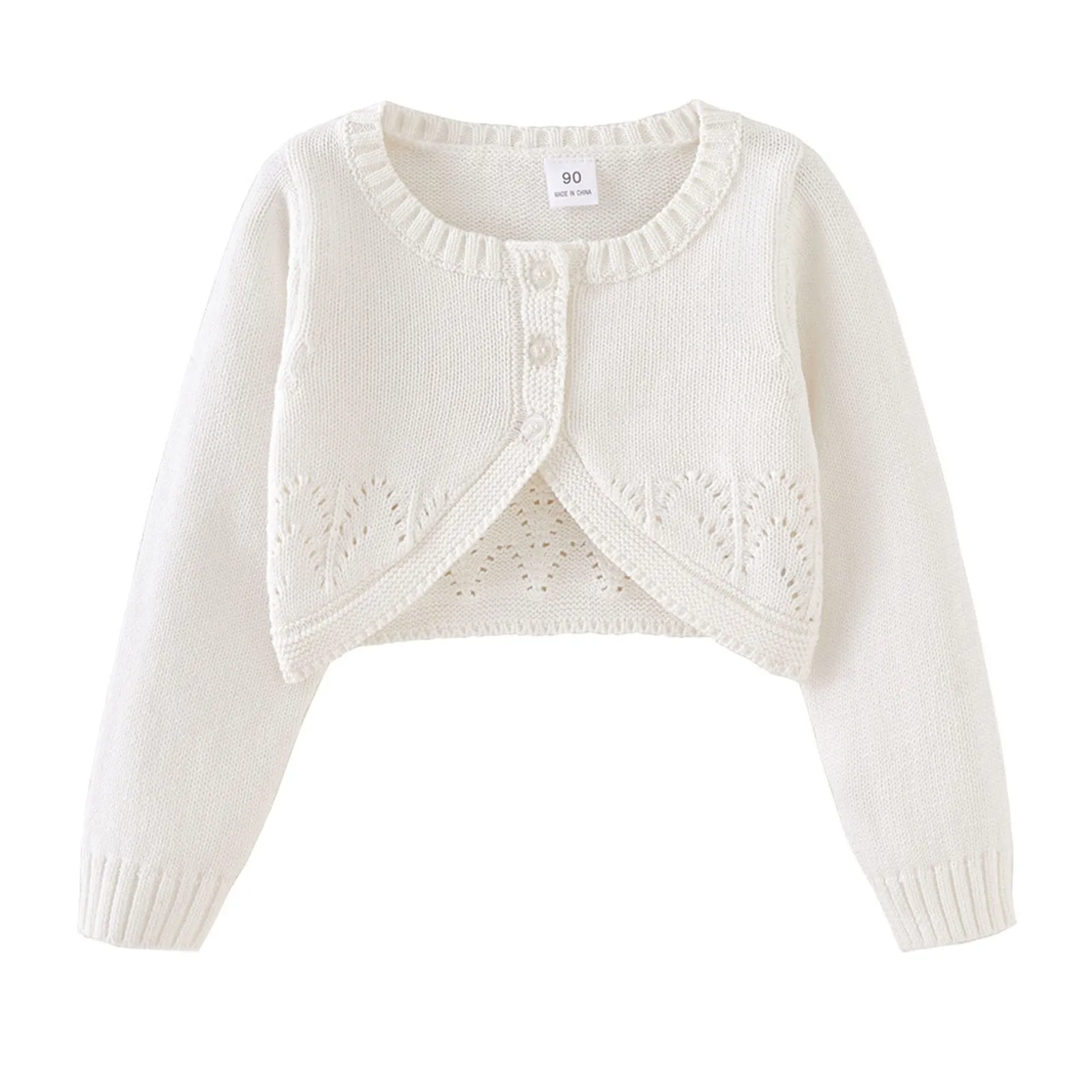 Укороченный свитшот для девочек детские вязаные свитера кардиганы куртки с