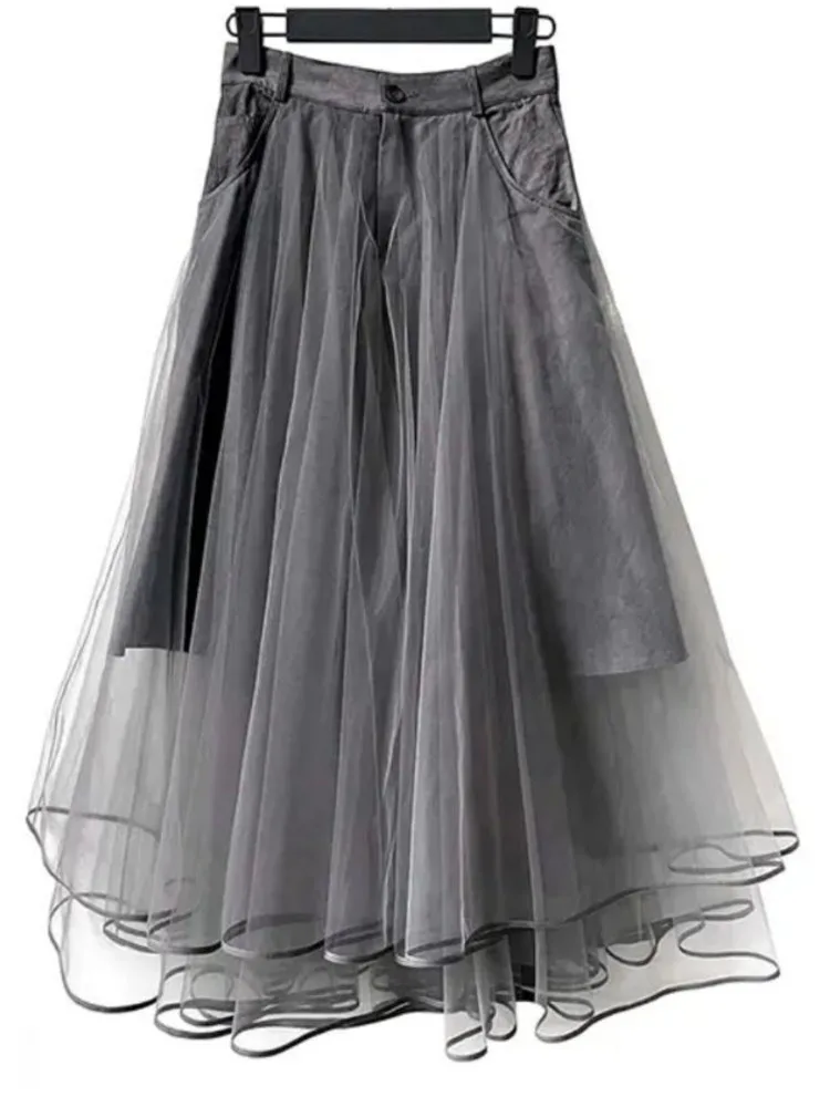 

Summer Ankle-Length Dress For Women Fashion Temperament Elegant Solid Gauze Silm Office Lady Dresses Women Clothing