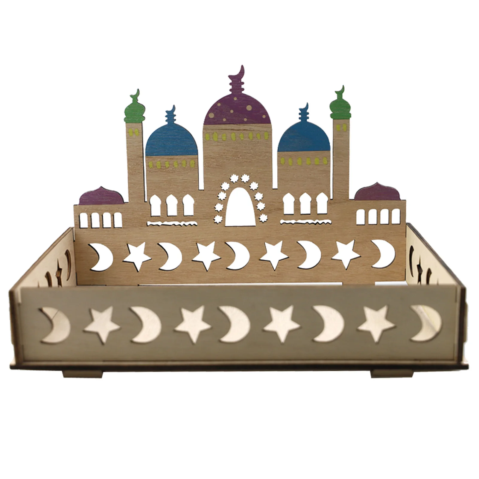 

Wooden Eid Mubarak Serving Tray Ramadan Decoration Hollow Ramadan Eid Wooden Tray For Food Display Eid Home Decor Ramadan Gift