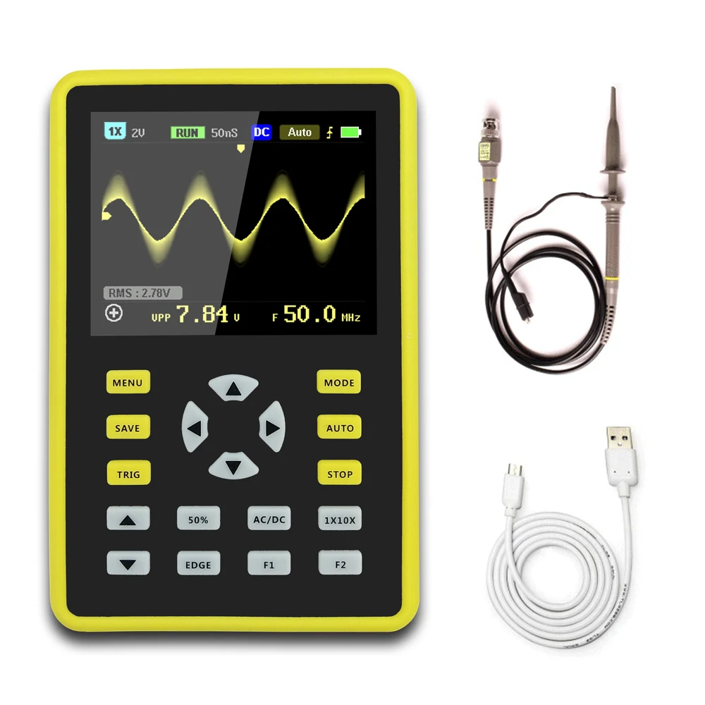 

XDDZ 5012H 2.4" LCD Display Screen Handheld Portable Digital Mini Oscilloscope with 100MHz Bandwidth and 500MS/s Sampling Rate