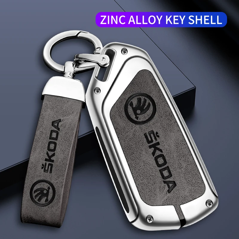 

Car Key Case Shell Auto Emblem Keychain Ring For Skoda Octavia Rapid Superb Karoq Kamiq Yeti Scala Fabia Kodiaq Roomster Citigo