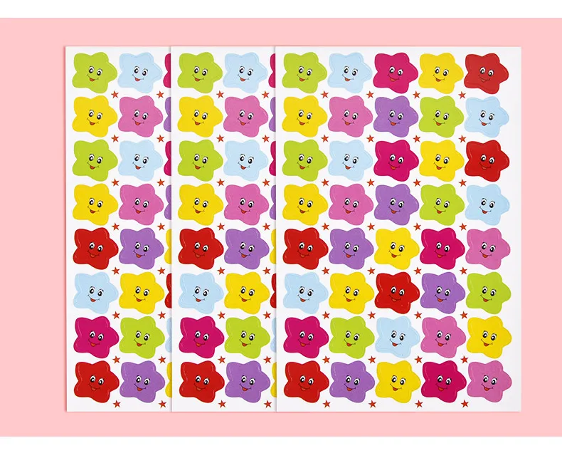Наклейки со смайликом и звездами 10/20/40/80 листов | Игрушки хобби