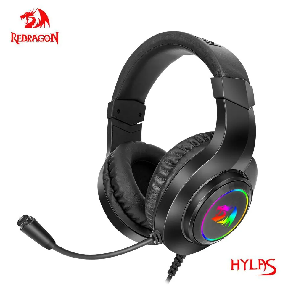 Игровые наушники REDRAGON HYLAS H260 RGB, компьютерная гарнитура с объемным звуком 3,5 мм, наушники с микрофоном для PS4 Switch Xbox-one