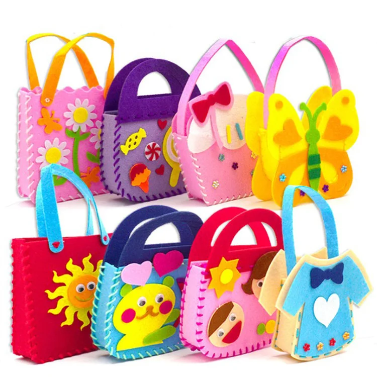 

Fabric handbag non-woven DIY manual bag non-woven material bag manual DIY children's art class