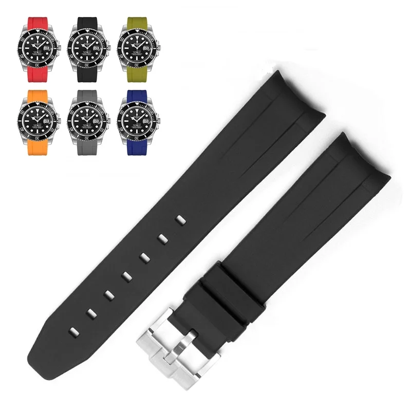 

20mm Premium Silicone Universal Watch Strap for Rolex OMEGA Huawei Samsung Galaxy Watchbracelet Accessories Replacement