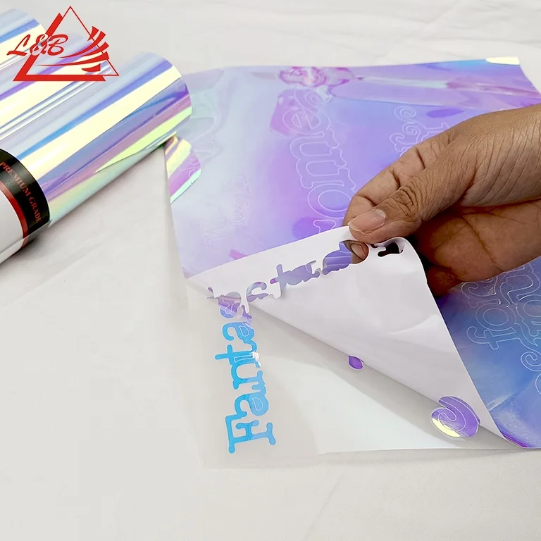 

L&B Storage Rainbow Holographic Opal Craft self adhesive Vinyl Roll 12" x 12" Sheets for Craft Cutters Cricut Maker Cricut Joy