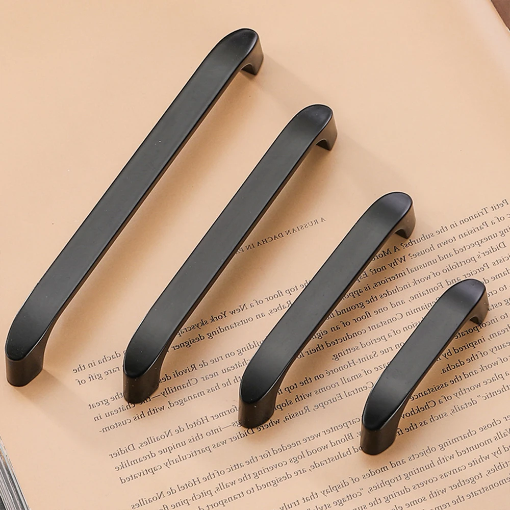 

Black Handle Kitchen Cabinet Shoe Cabinet Wardrobe Door Handle Nordic Style Dressers for Bedroom Decor Drawer Handles Door Knobs