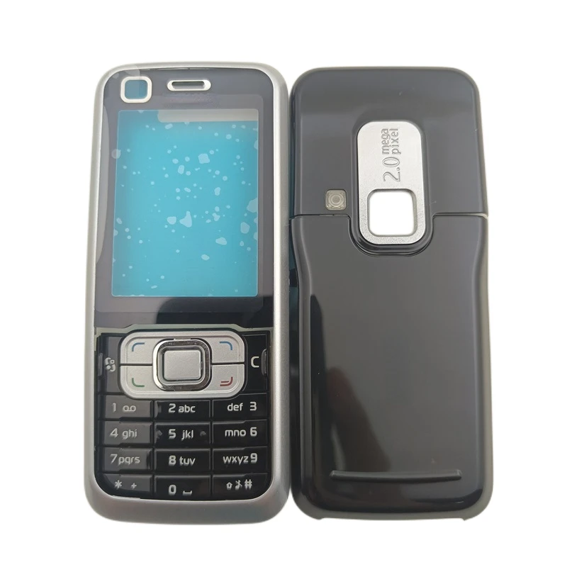 Для Nokia 6120 6120C полный корпус передняя рамка + задняя крышка аккумулятора замена