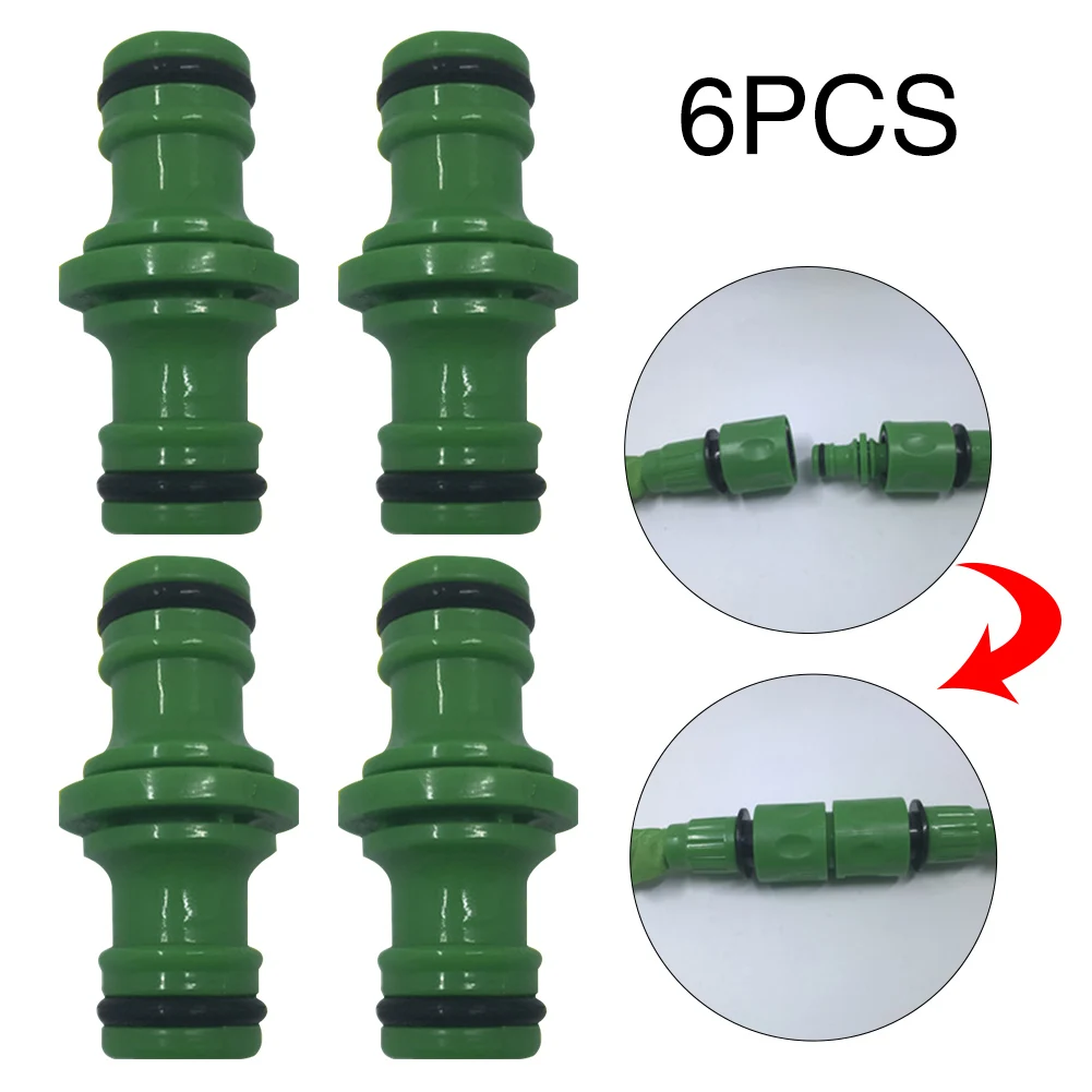 

6pcs Double Male Tube Multifunction Quick Repair Part Garden Watering Hose Connector Extender Irrigation Durable Pipe Joint