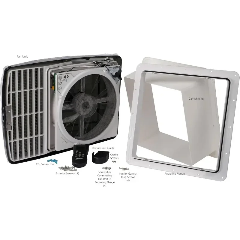 Фото Maxxfan Deluxe Vent, вентилятор и крышка вентилятора «все в одном» — мощный 10-скоростной реверсивный вентилятор, встроенный дождевик, пульт дистанционного управления №4