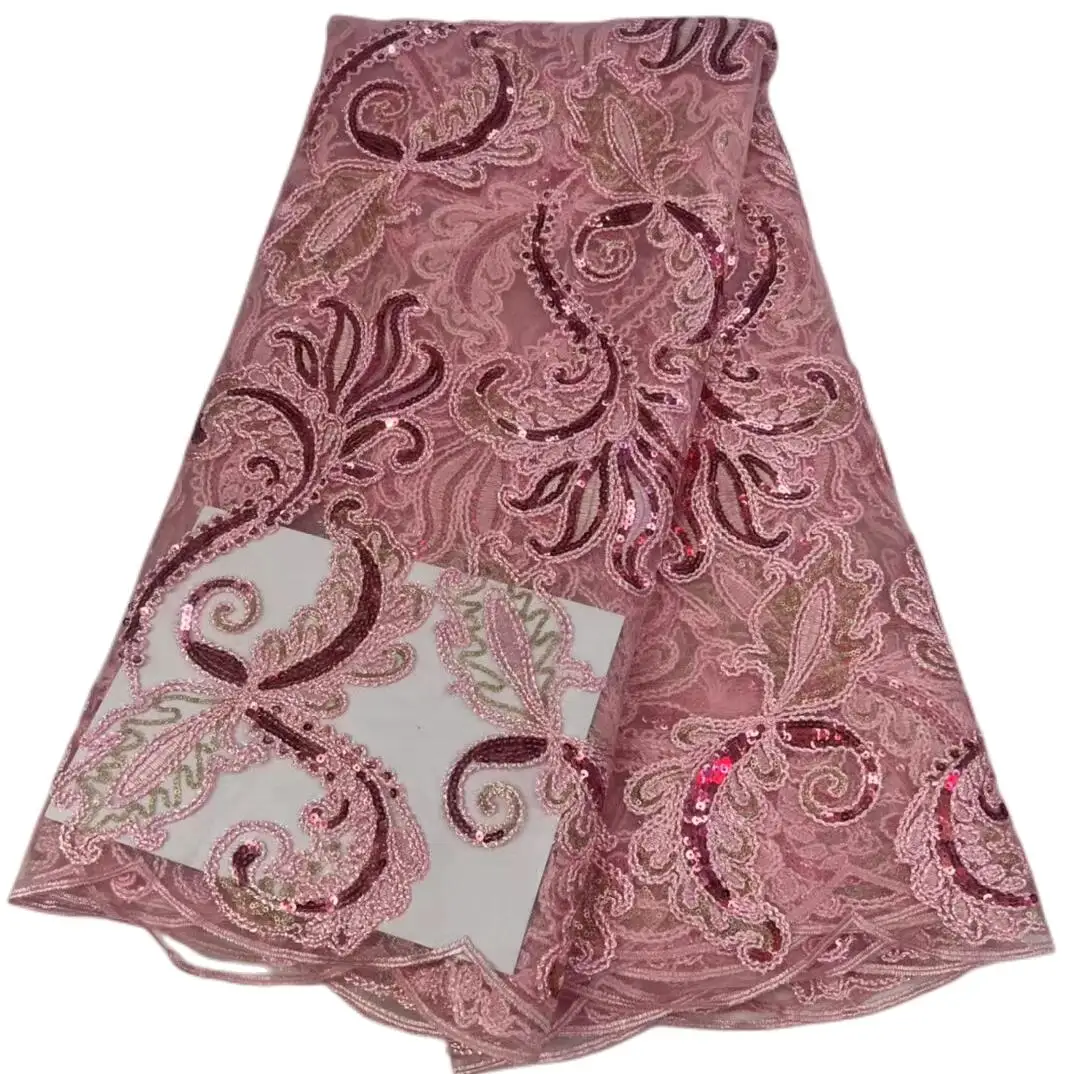 

Лидер продаж, Высококачественная мягкая элегантная новейшая африканская Тюлевая кружевная ткань с блестками для свадебного платья KK578_E