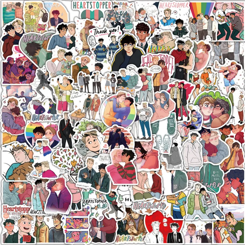 

100pcs Heartstopper Stickers BL Graffiti Hot British TV Show Series Anime Decal DIY Laptop Luggage Skateboard Helmet Sticker Toy