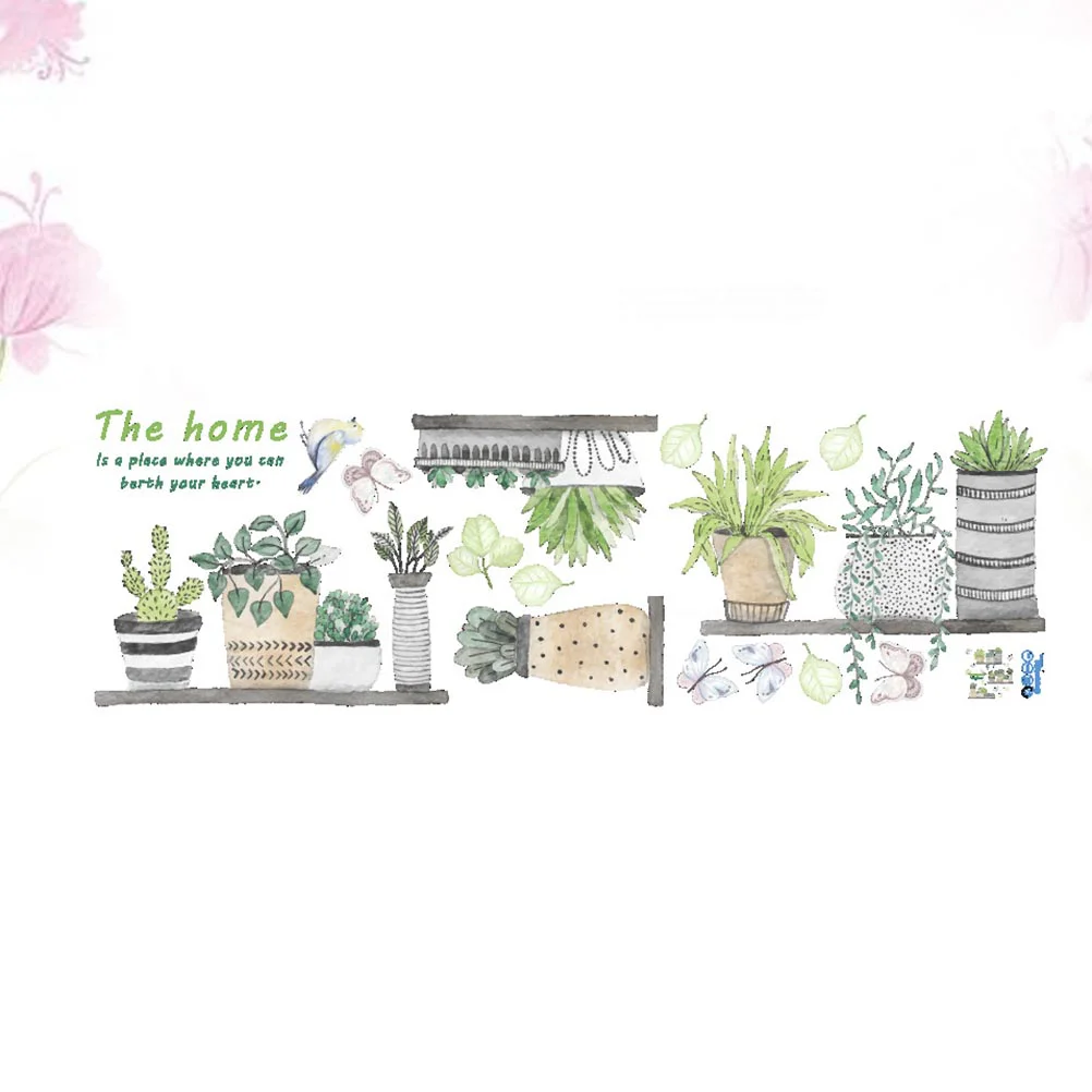 

1pc Wall Stickers Pot Self-adhesive Sticker Wallpaper for Porch Hallway Corridor