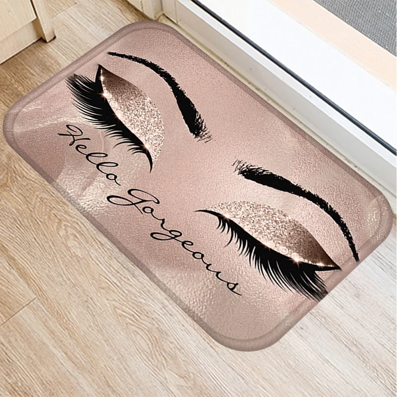 Большой ковер с принтом ресниц рисунком Коралловый бархатный дверной коврик