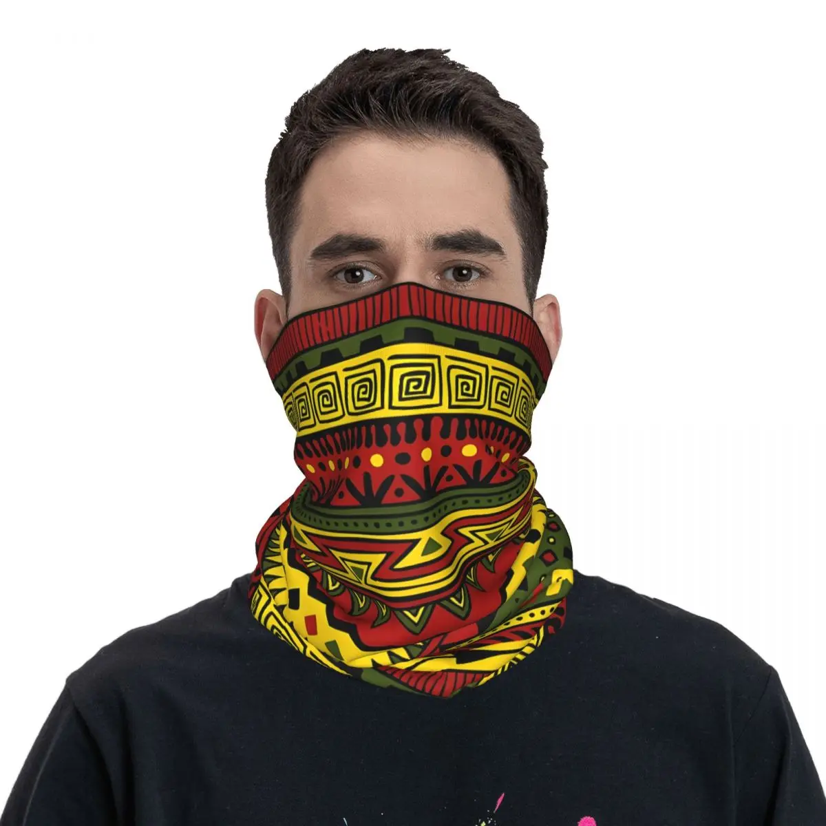 Растная повязка на голову теплая мужская лыжная для бега шарф-труба медицинская