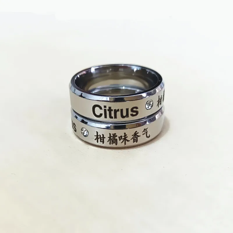 

Free Shipping 1pc Anime Citrus Aihara Yuzu Crystal Rings For Women Stainless steel Anillos Mujer