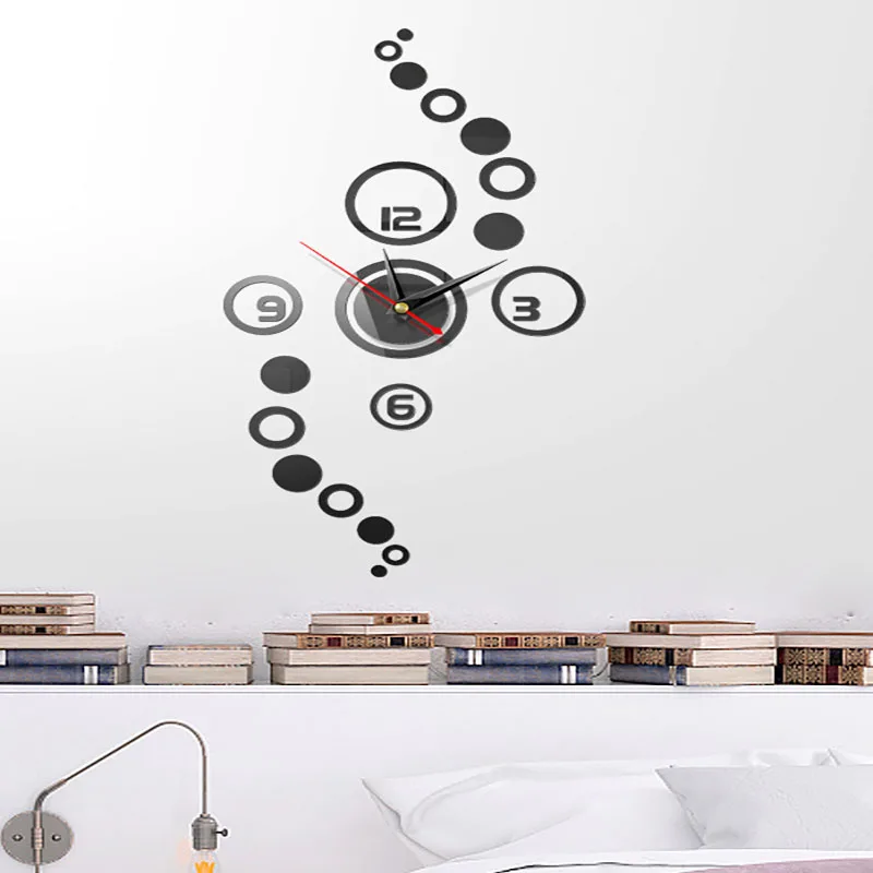 

Acrylic Modern Home Decor 3D Stereo Mirror Wall Clock DIY Fashion Design For Living Room Bedroom Study Office Wall Sticker Clock