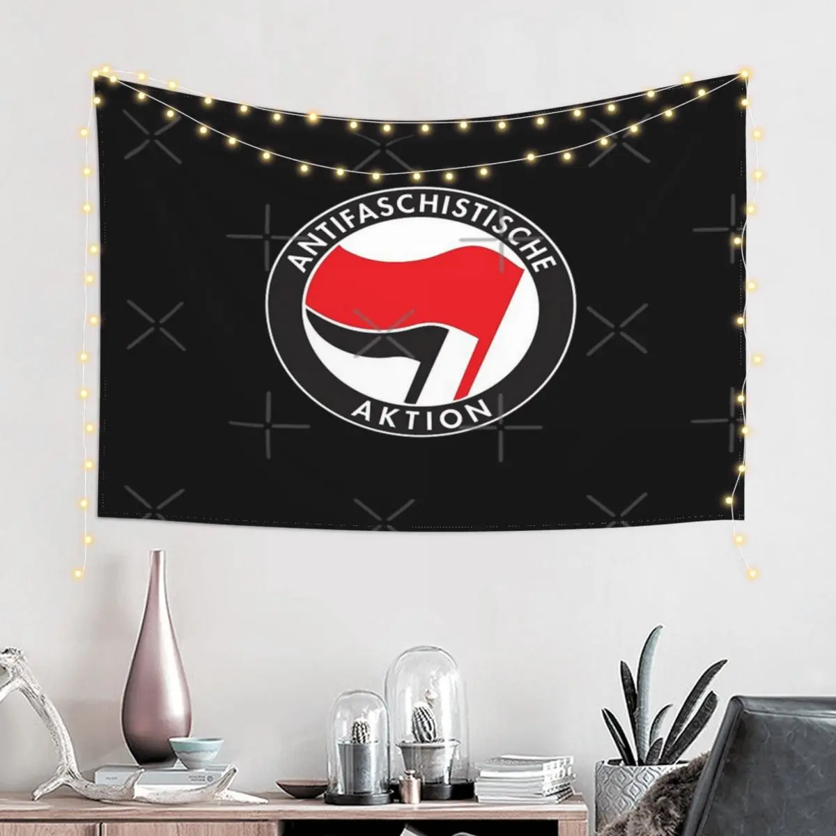 

Антифаскремниевый флаг Antifa, Настенный декор, гобелен, современный офис, идеальный подарок, полиэстер, без запаха, настраиваемый