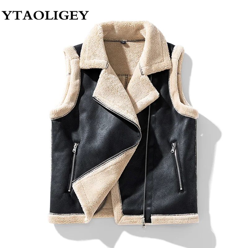 Мужские кожаные куртки без рукавов мужские Модные мотоциклетные винтажные