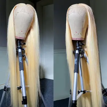 13x6 HD Transparent 613 Blonde Lace Frontal Human Hair Wigs 613 Bob Wig Brazilian Bone Straight 13x4 Lace Front Human Hair Wigs 2