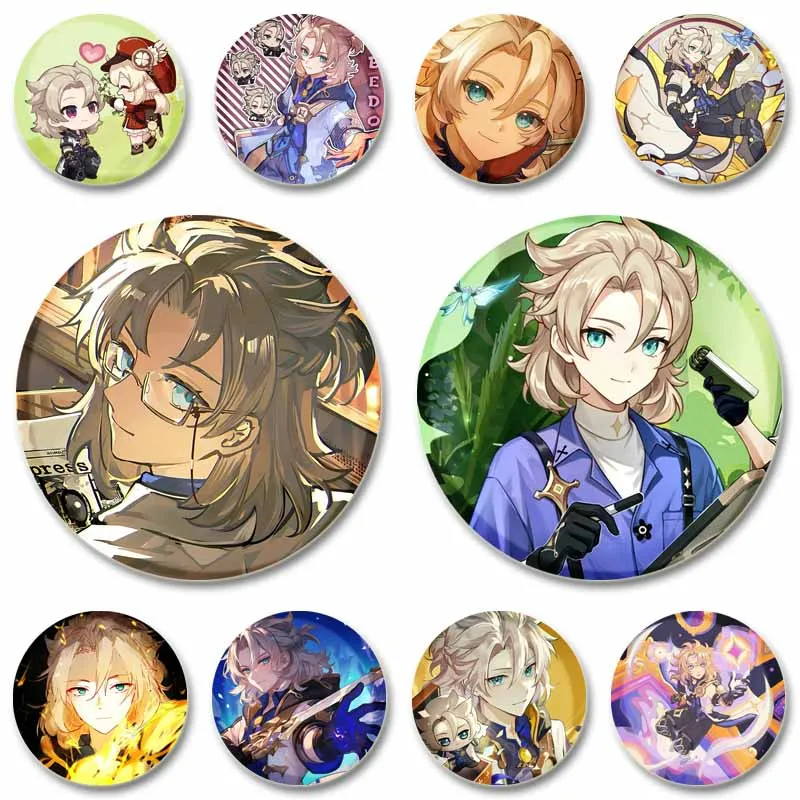 Креативная игра Genshin Impact Альбедо жестяные броши забавные - Цена: 76 - 99 ₽