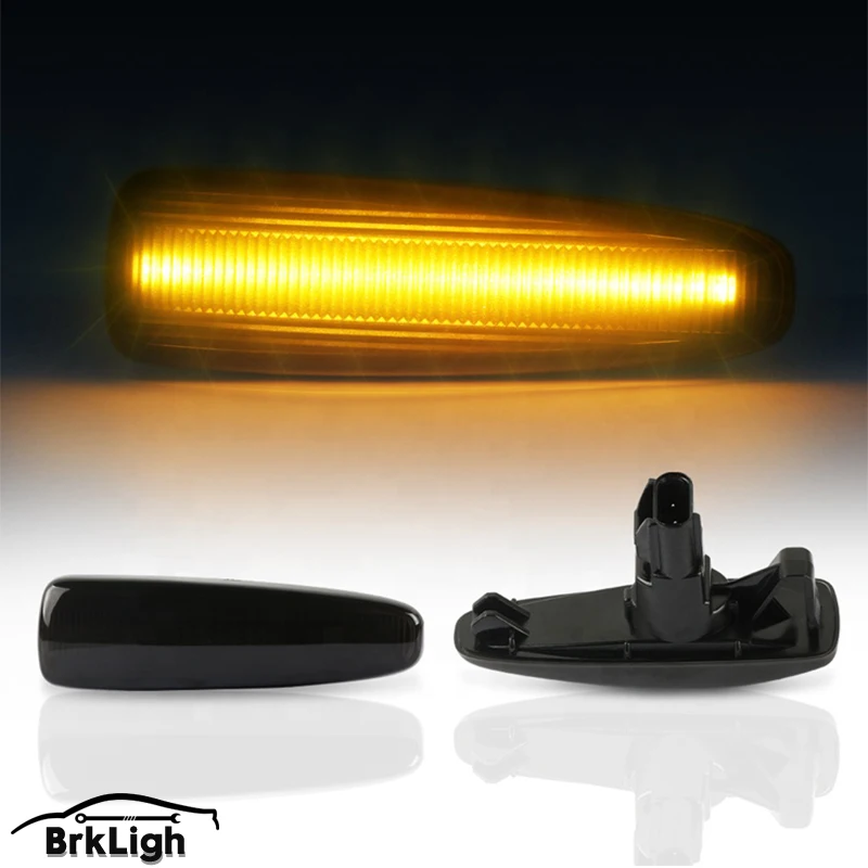 

2Pcs Smoked Amber Super Bright Fender Side Marker Light LED Turn Signal Lamp For Mitsubishi Lancer Evo X Mirage Car Accsesories