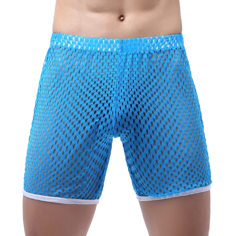 Шорты мужские для бега пикантные боксеры с сетчатым верхом дышащая свободная