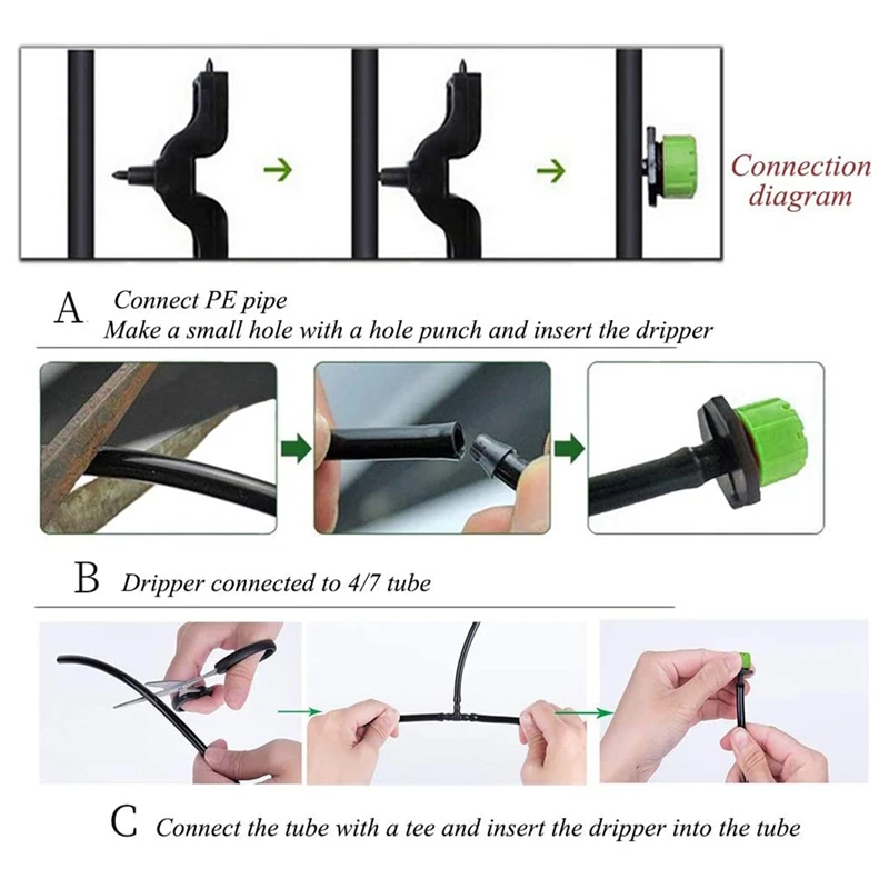 Система капельного орошения 100 шт. регулируемый разбрызгиватель микротип 1/4