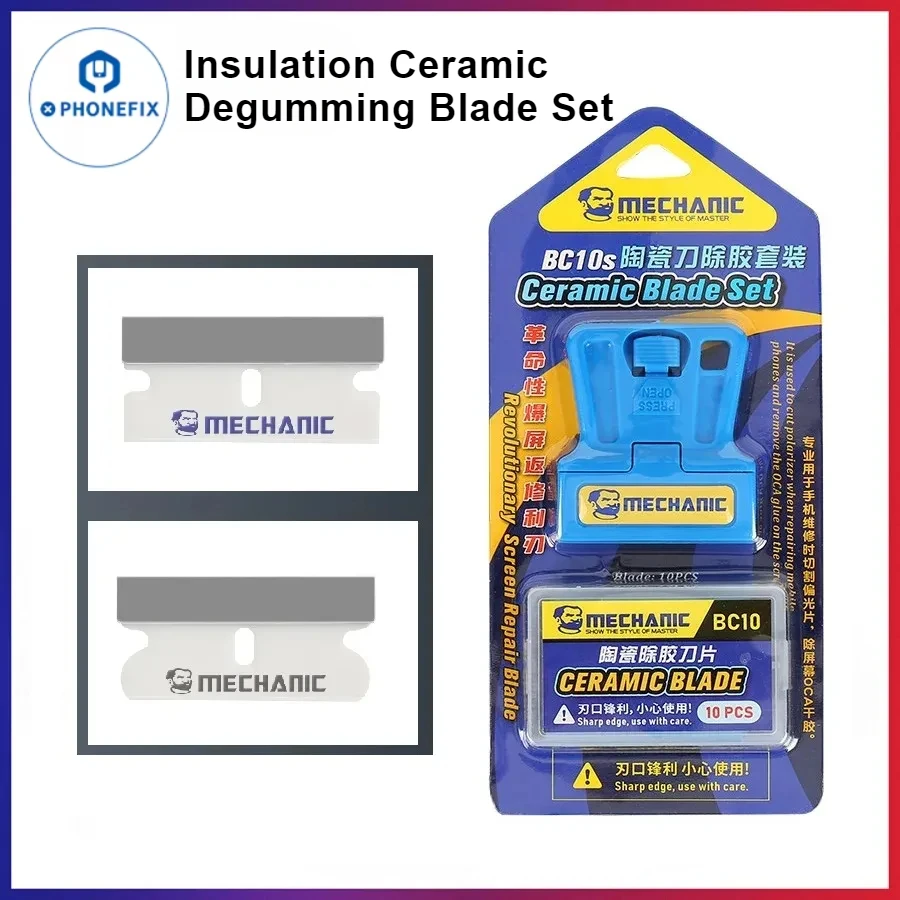 Набор лезвий Mechanic BC10S из изоляции и керамики для отклеивания клея телефона OCA