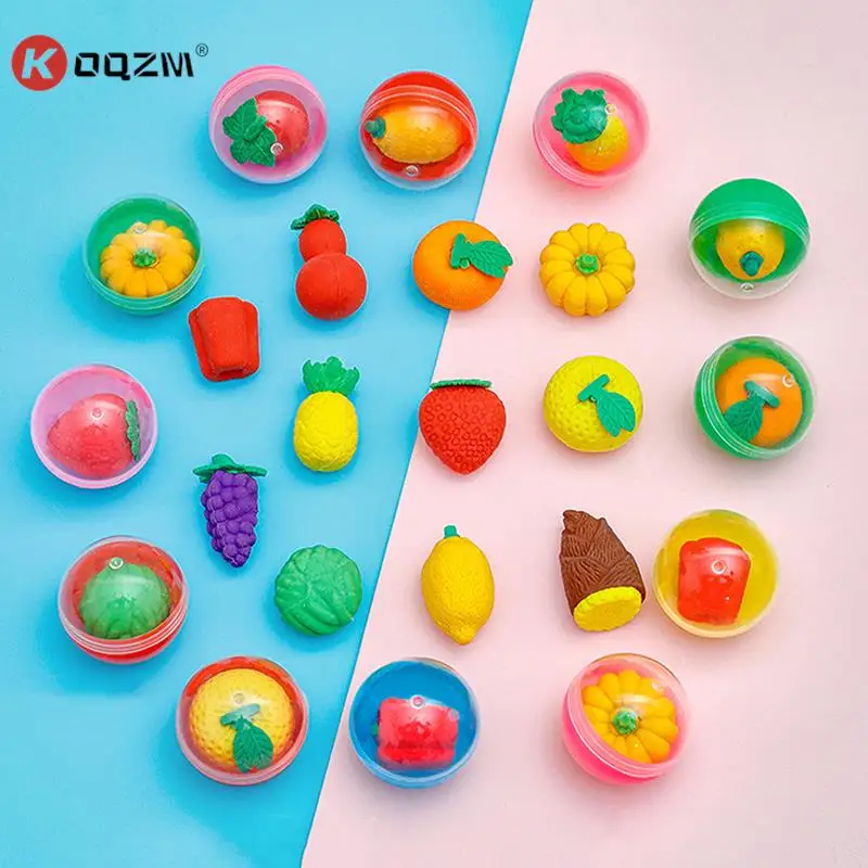 

1pc Cute Creative Gacha Fruit Eraser Children Mini Eraser Kawaii Stationery School Office Correction Supplies Kids Rubber Random