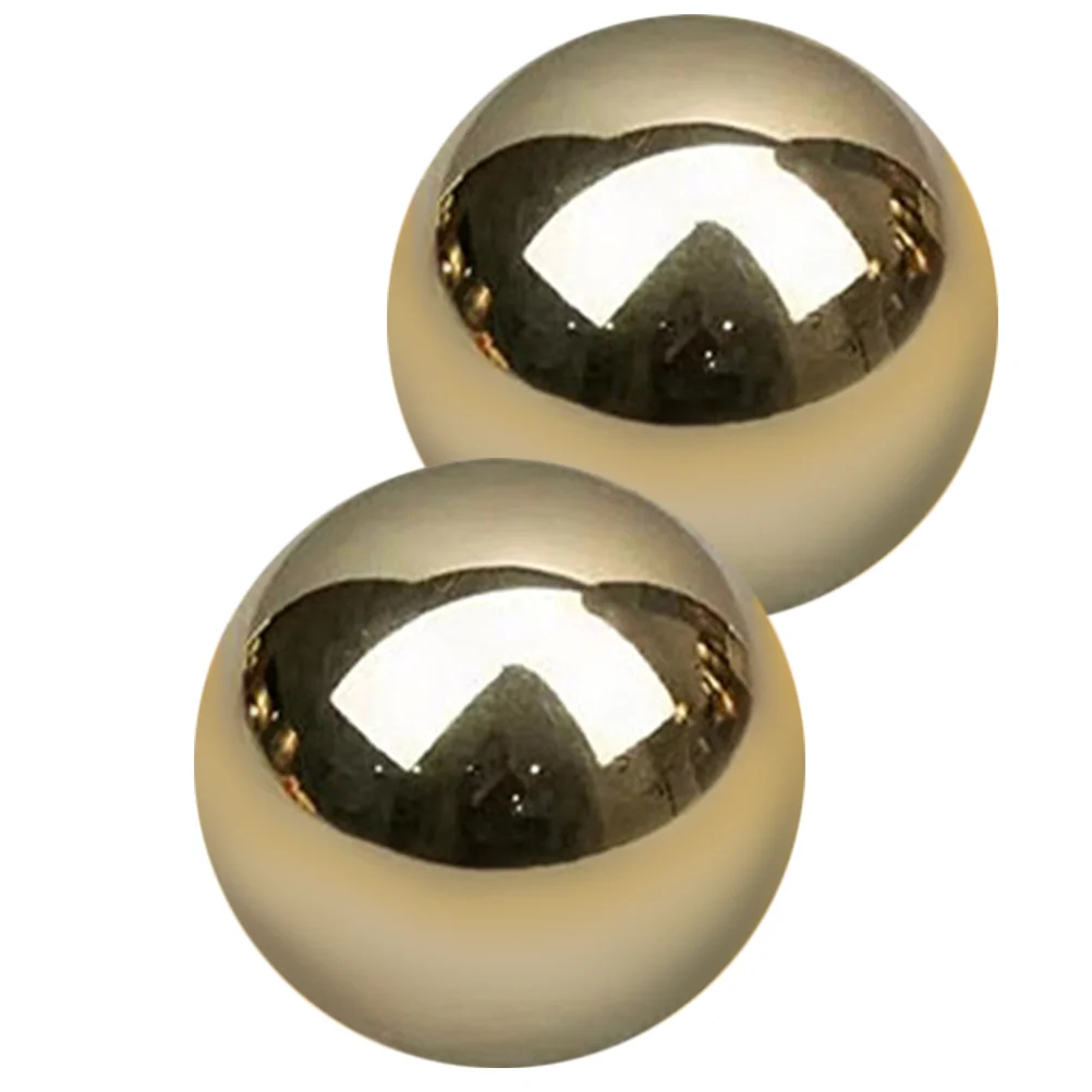 

2 Pcs Metal Handball Portable Balls Exercise Outdoor Massagers Copper Baoding Brass Rolling Fitness