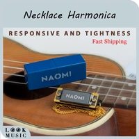 mini naomi harmonica key of c 4 holes harmonica metal chain for children beginners as gifts
